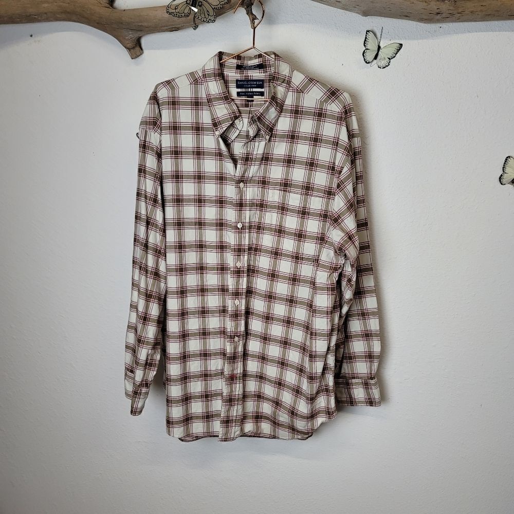 Daniel cremieux 100 % cotton plaid shirt
